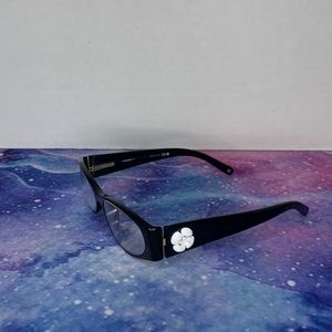 Authentic Chanel Camille Flower with CC Logo Black Eyeglasses Flex Hinged